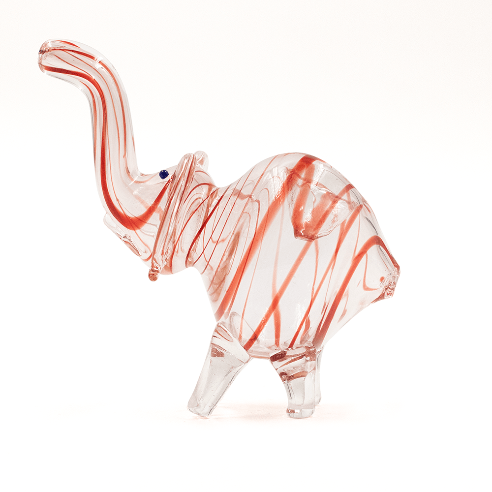 PIPE - GLASS ELEPHANT RED-GOLD SWIRLS The Bong Shop