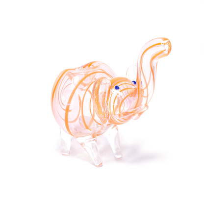 Pipe - Glass Elephant Rust Swirls The Bong Shop