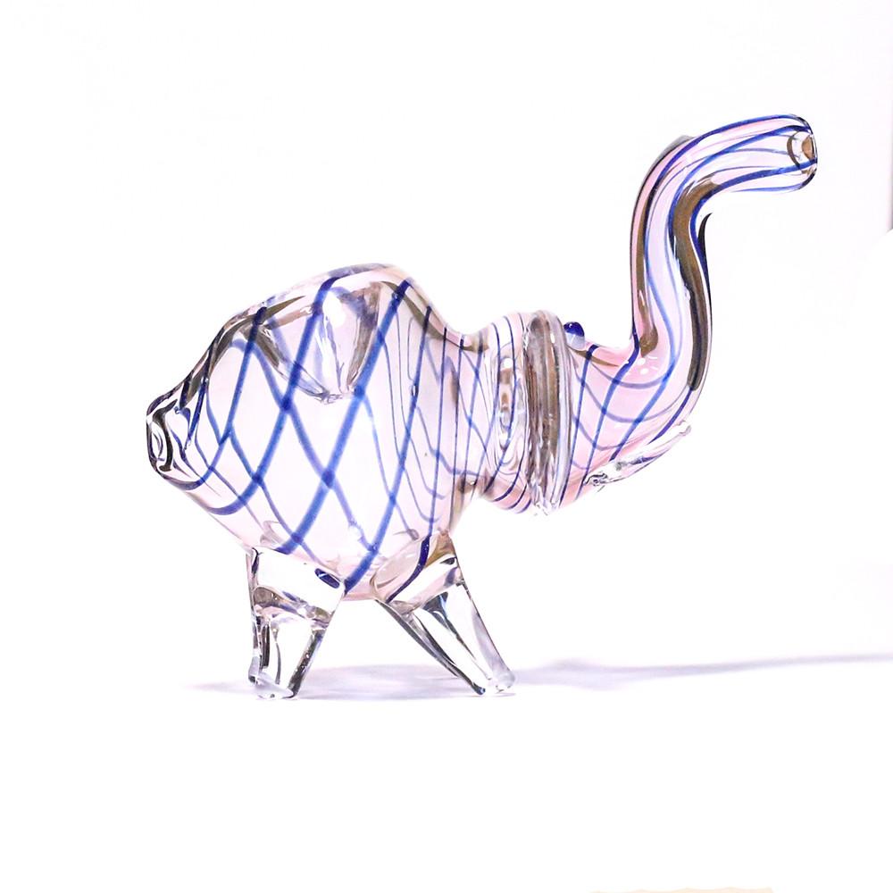 PIPE - GLASS ELEPHANT BLUE SWIRLS The Bong Shop