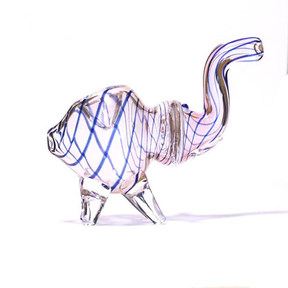 PIPE - GLASS ELEPHANT BLUE SWIRLS The Bong Shop