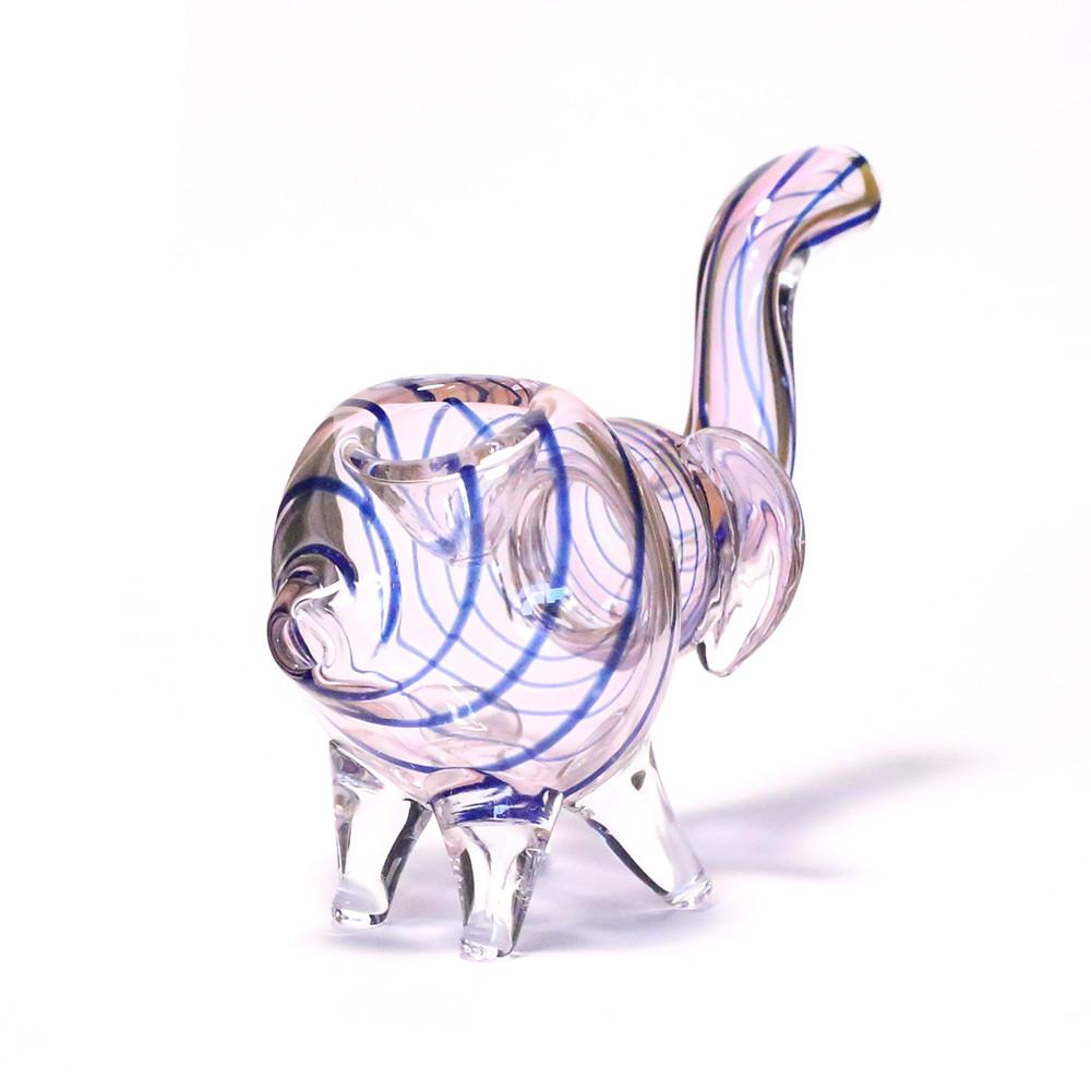 PIPE - GLASS ELEPHANT BLUE SWIRLS The Bong Shop