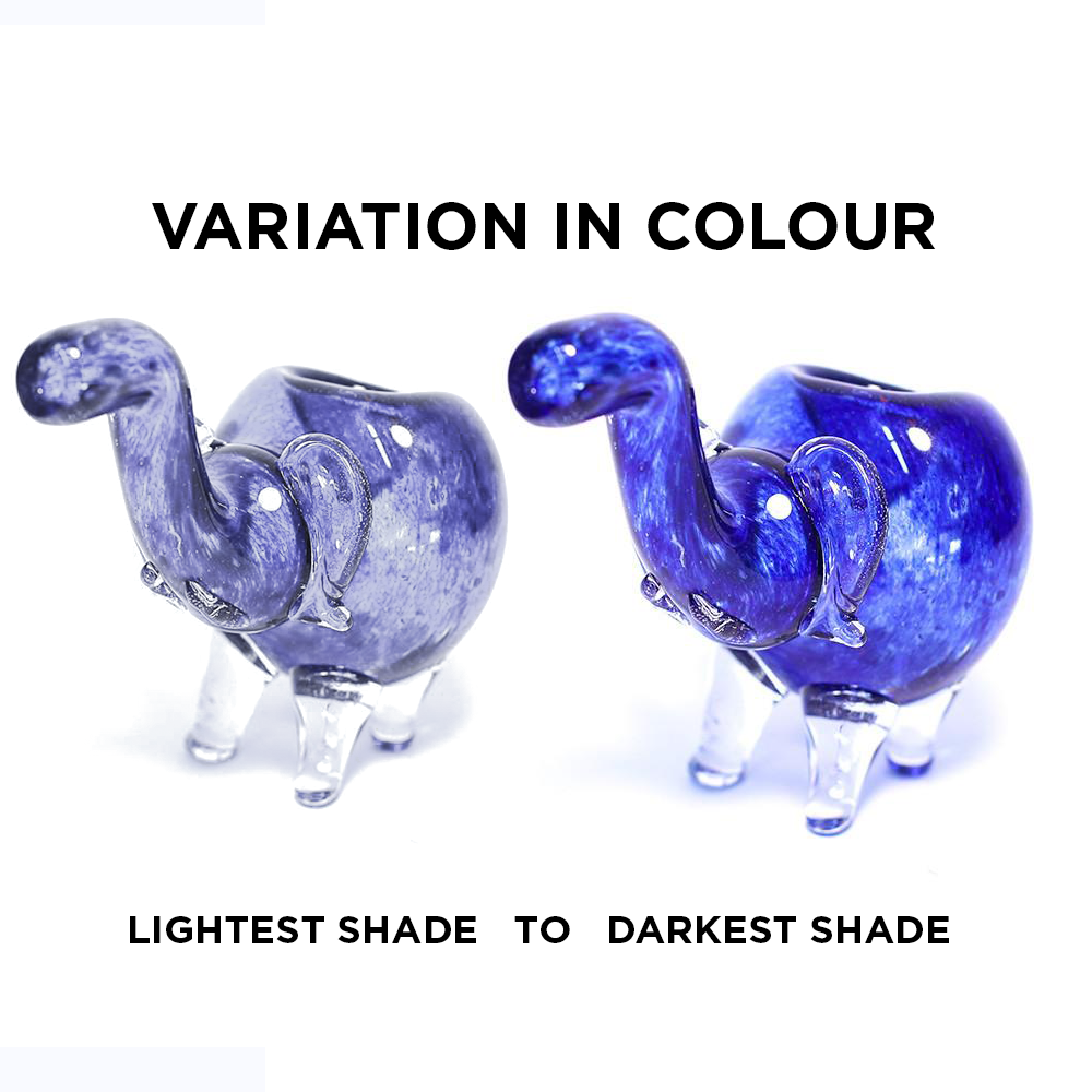 PIPE - GLASS ELEPHANT SOLID ROYAL BLUE The Bong Shop