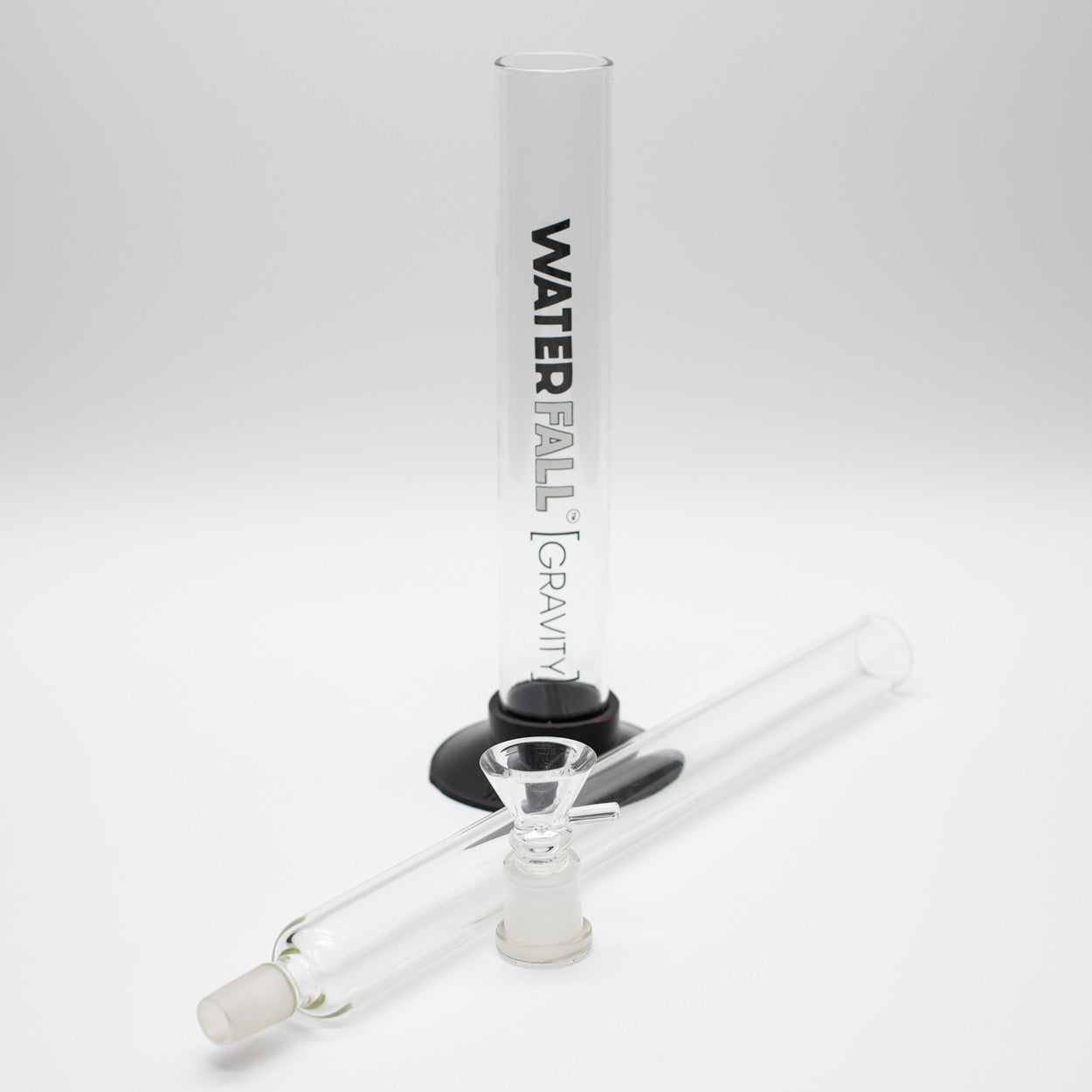 WATERFALL GRAVITY GLASS PIPE 37CM BLACK BASE Waterfall