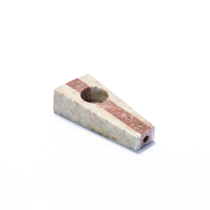 Soapstone 5cm Coffin - Cream with Brown Stripe The Bong Shop