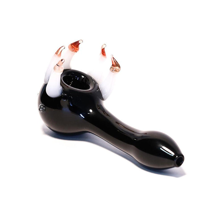 PIPE - GLASS EAGLE CLAW/ ZOMBIE CLAW PIPE BLACK WITH NAILS The Bong Shop