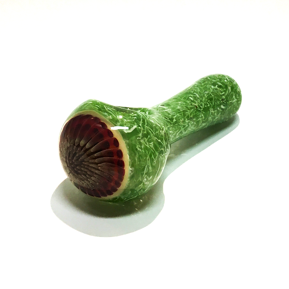 GRASSY GREEN FLOWERING EYE - GLASS PIPE The Bong Shop