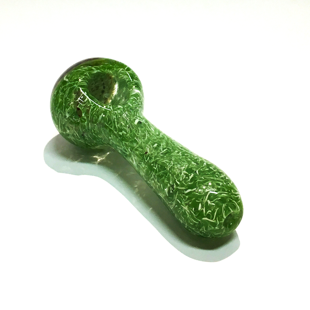 GRASSY GREEN FLOWERING EYE - GLASS PIPE The Bong Shop