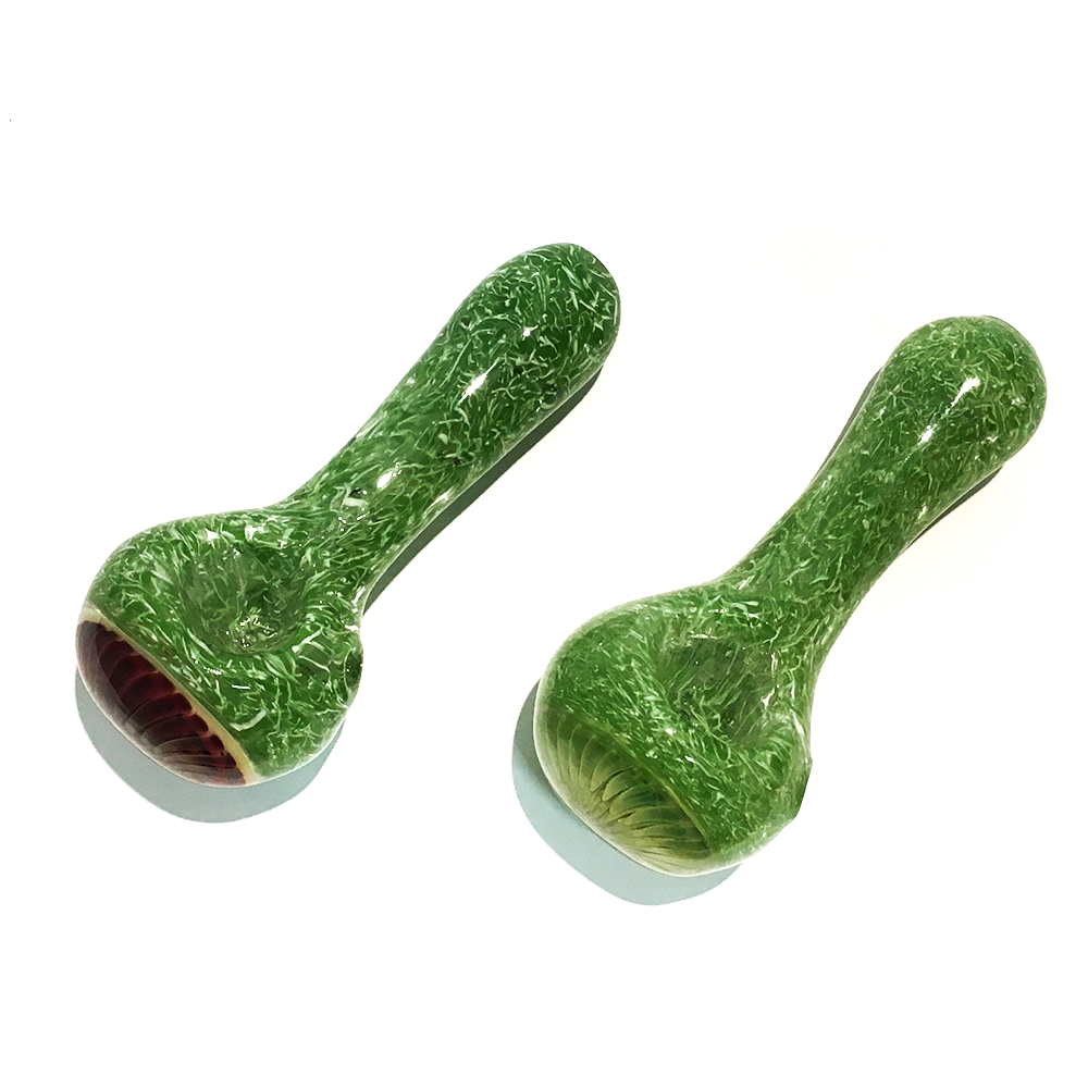 GRASSY GREEN FLOWERING EYE - GLASS PIPE The Bong Shop