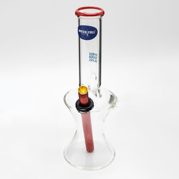 Hourglass Medium Glass Bong - Red Waterfall