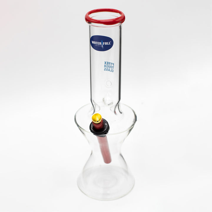 Hourglass Large Glass Bong - Red Waterfall