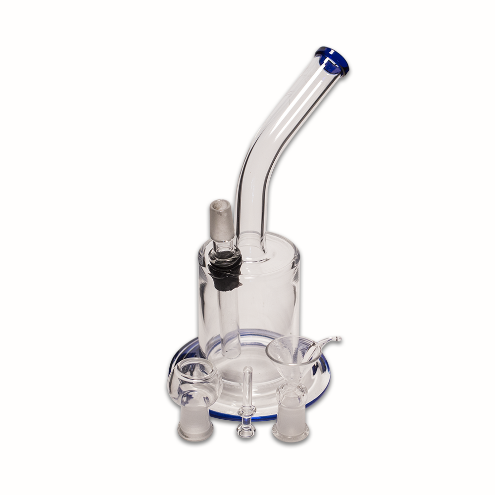 20cm Cylinder Bent Neck Dab Rig & Herb Bong The Bong Shop