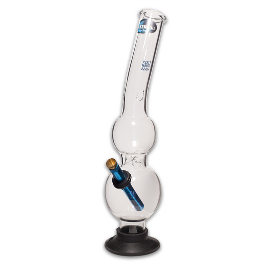 Bent Double Bubble Glass Bong Waterfall