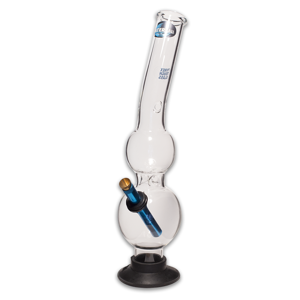 Bent Double Bubble Glass Bong Waterfall