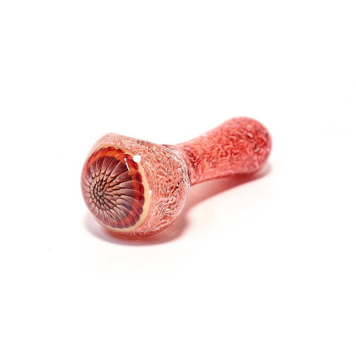PIPE - GLASS GRASS CUT HEAVY HONEY COMB RED The Bong Shop
