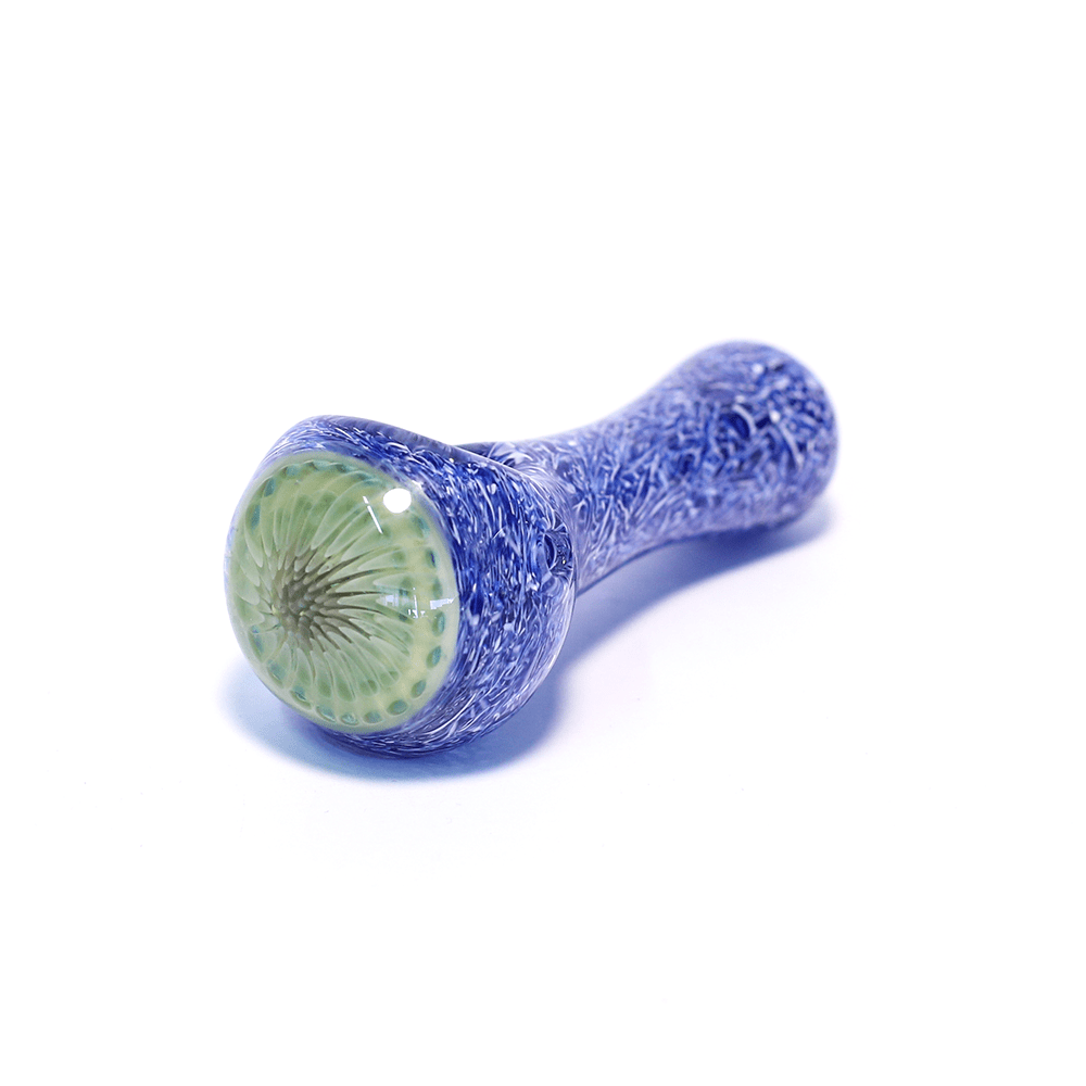 PIPE - GLASS GRASS CUT HEAVY HONEY COMB BLUE The Bong Shop