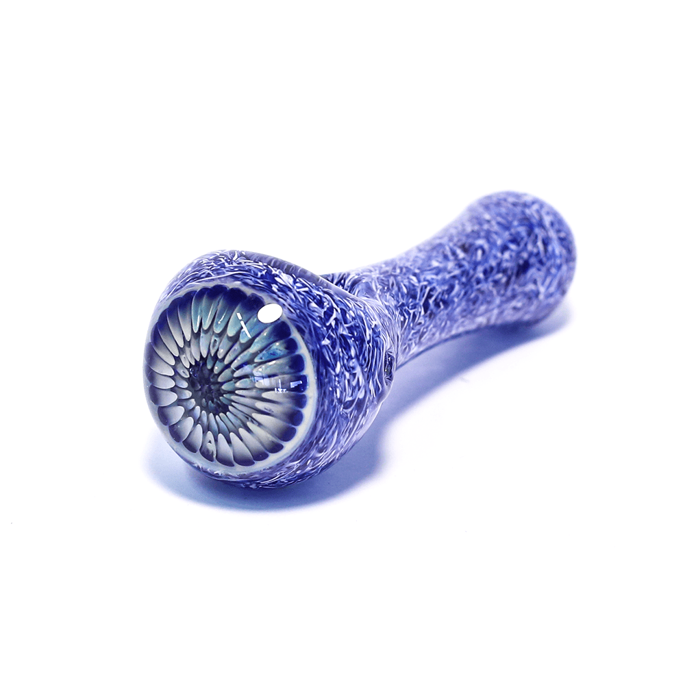 PIPE - GLASS GRASS CUT HEAVY HONEY COMB BLUE The Bong Shop