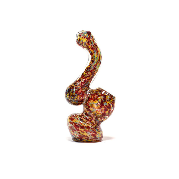 THE SUCKER GLASS BUBBLER (SPECKLED MAROON| YELLOW & BLUE) The Bong Shop