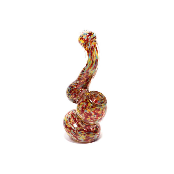 THE SUCKER GLASS BUBBLER (SPECKLED MAROON| YELLOW & BLUE) The Bong Shop