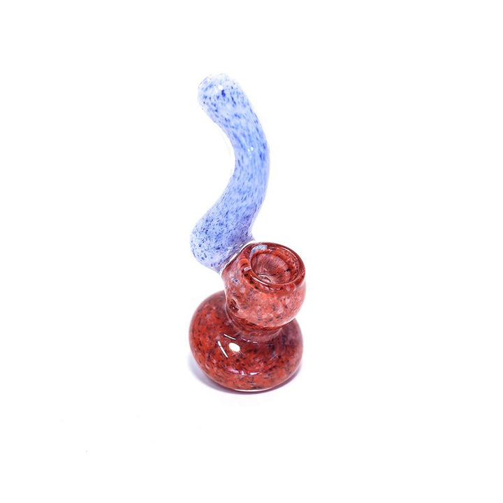 THE SUCKER GLASS BUBBLER (SPECKLED BLUE & RED) The Bong Shop
