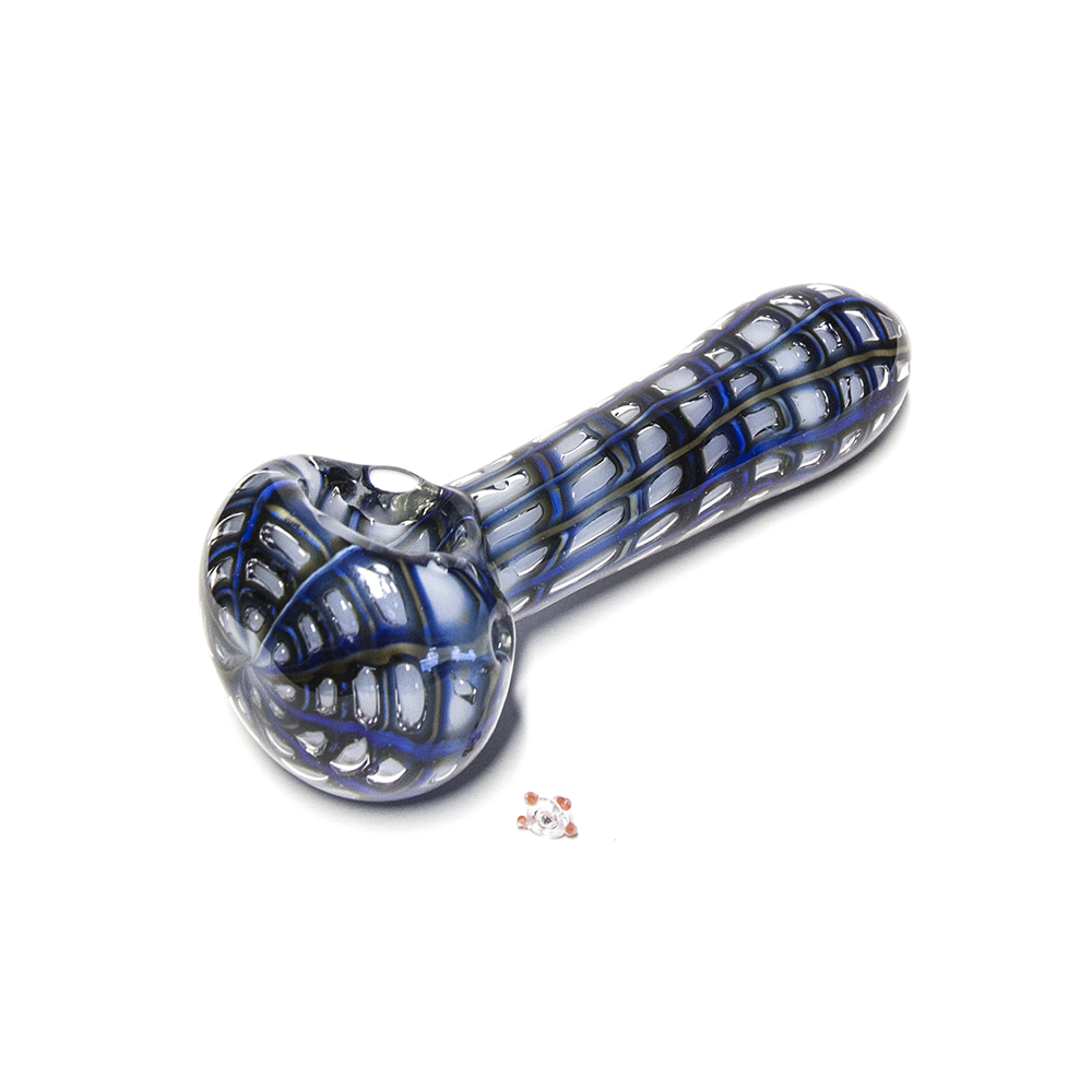PIPE - GLASS INSIDE CUT COBALT BLUE The Bong Shop
