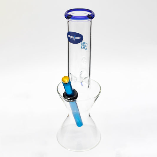 Hourglass Large Glass Bong - Blue Waterfall