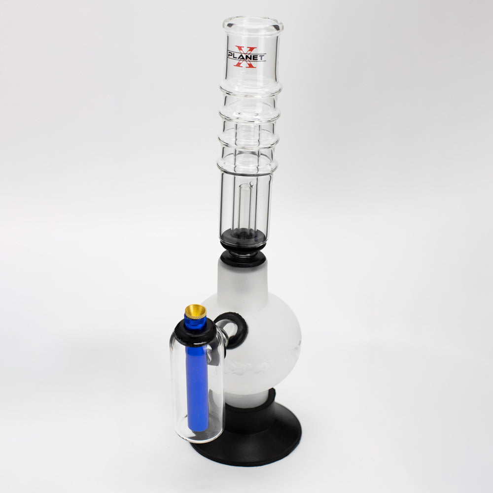 Tar Catcher Glass Bong - Flame (Frosted & Chamber) Planet X