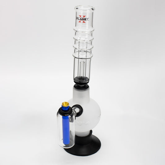 Tar Catcher Glass Bong - Flame (Frosted & Chamber) Planet X