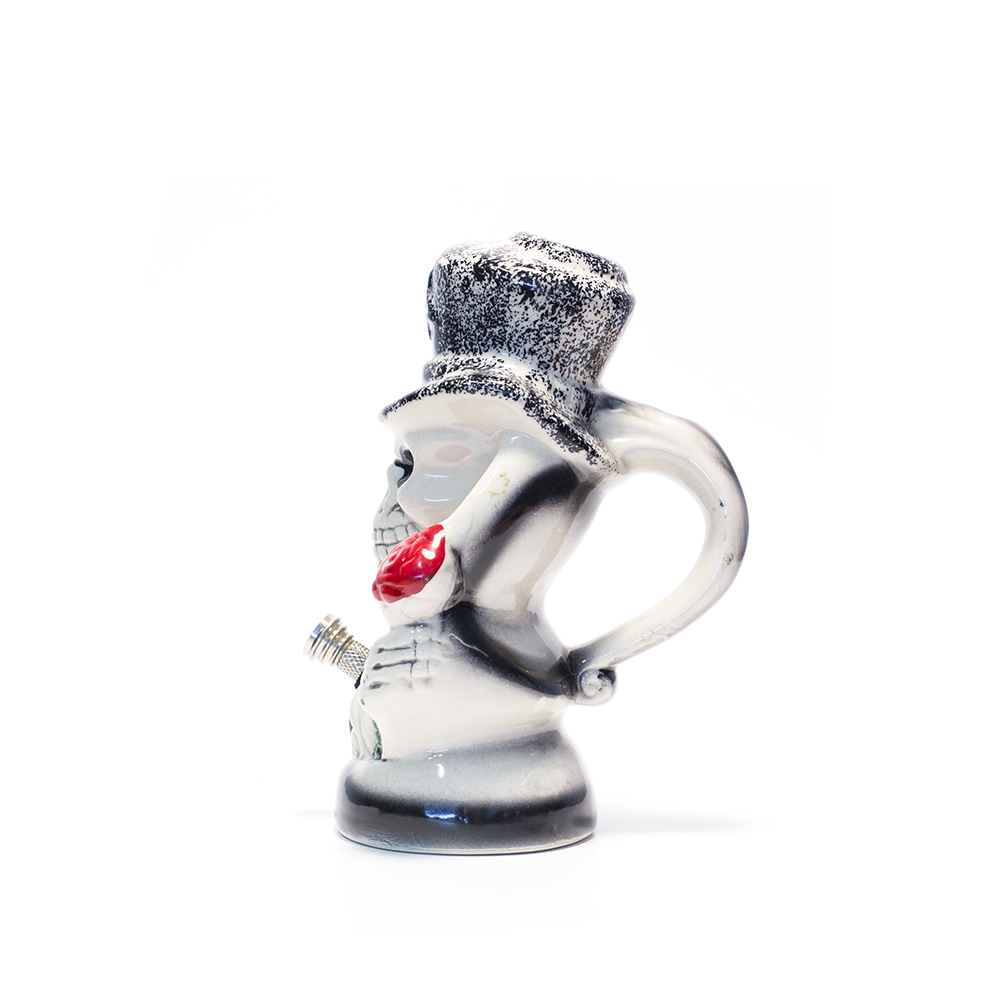 Slash Skull Ceramic Bong - Black Hat The Bong Shop