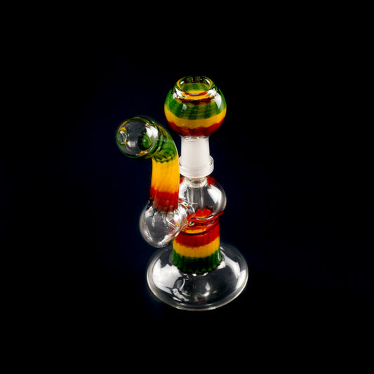 21CM RASTA DAB SETUP GLASS BUBBLER The Bong Shop