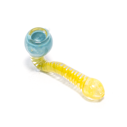 PIPE - SHERLOCK YELLOW NECK TURQUOISE HEAD The Bong Shop