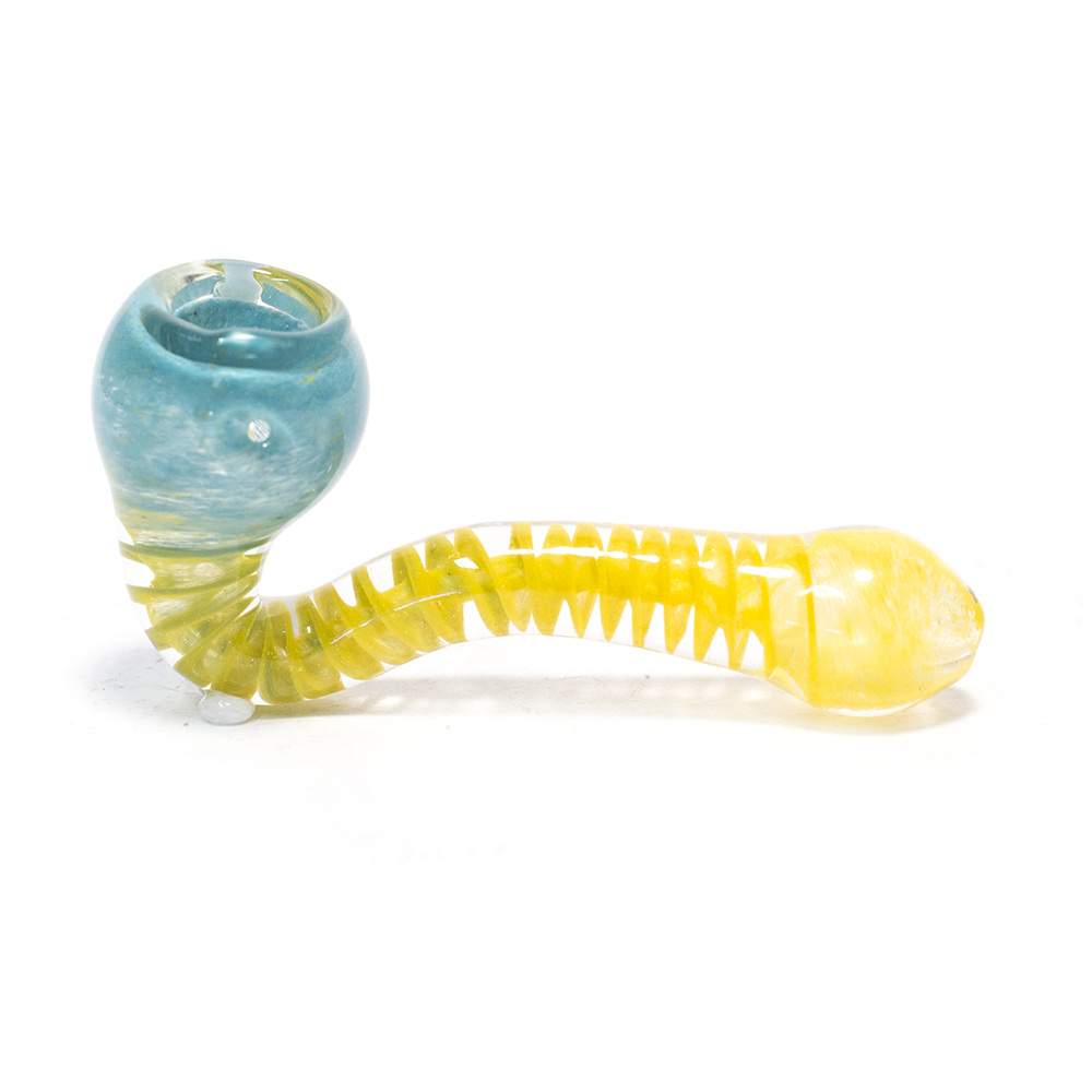 PIPE - SHERLOCK YELLOW NECK TURQUOISE HEAD The Bong Shop
