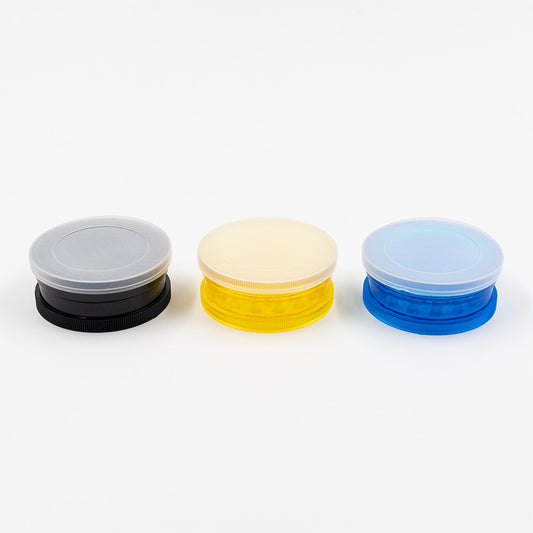 GRINDER - ACRYLIC 62mm D x 26mm 2 PART PLUS CAP The Bong Shop