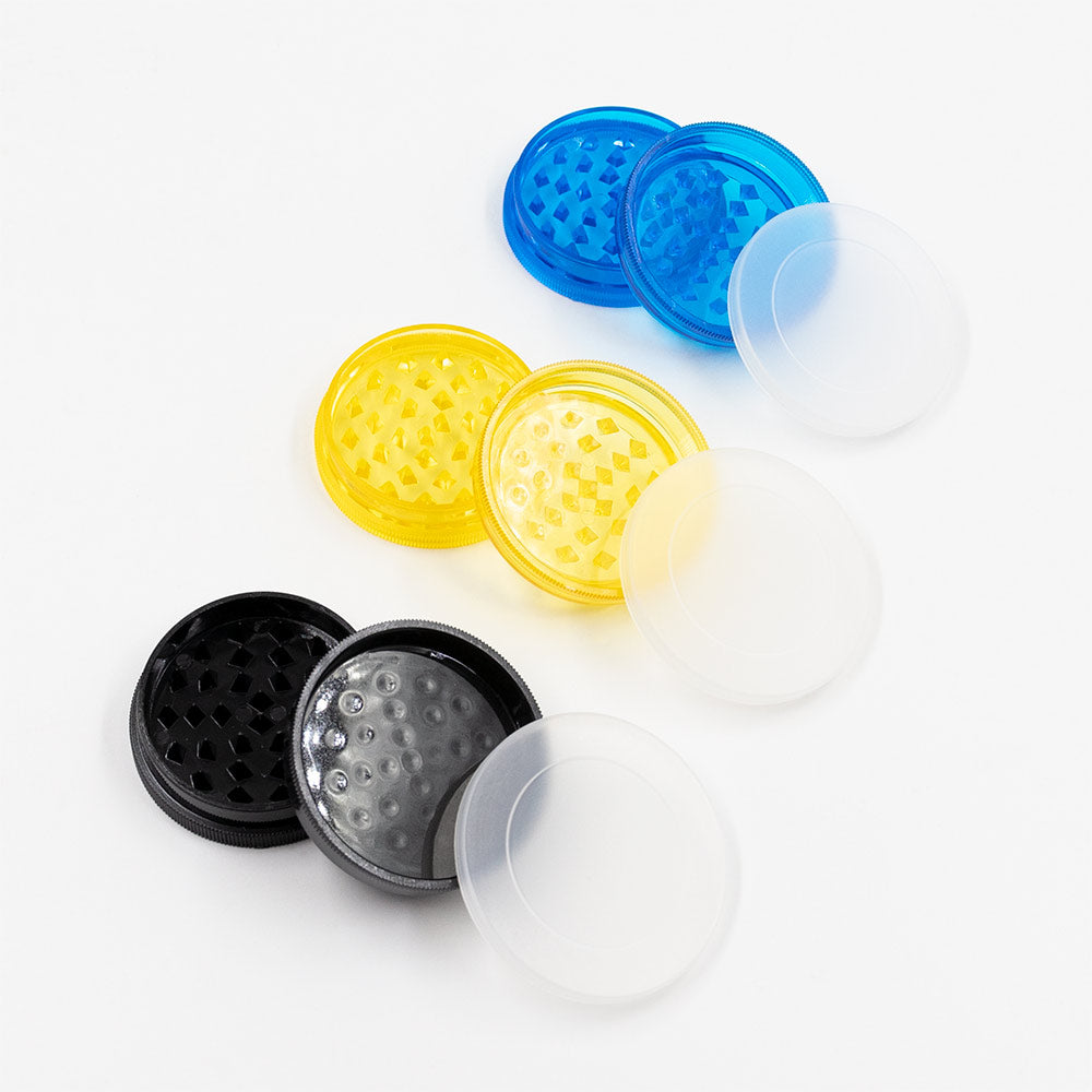 GRINDER - ACRYLIC 62mm D x 26mm 2 PART PLUS CAP The Bong Shop