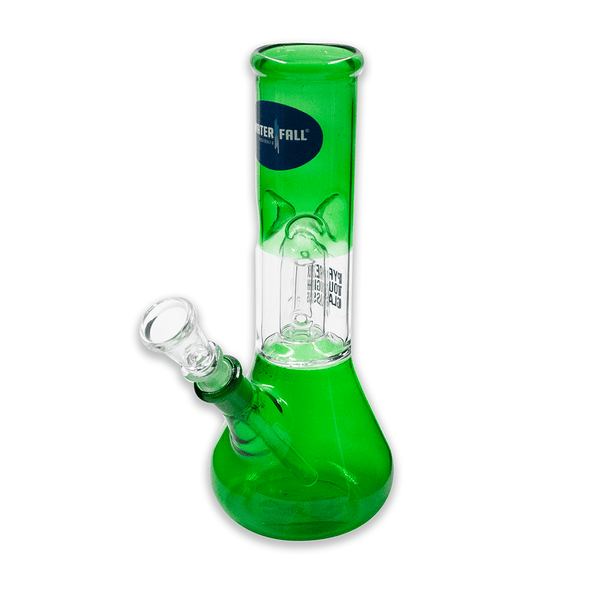 Smokey Mini Glass Bong - Dark Green Waterfall