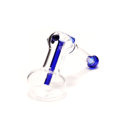 PIPE - GLASS HAMMER PIPE BLUE TIP STEM AND SHOT HOLE 10cm x 16cm The Bong Shop