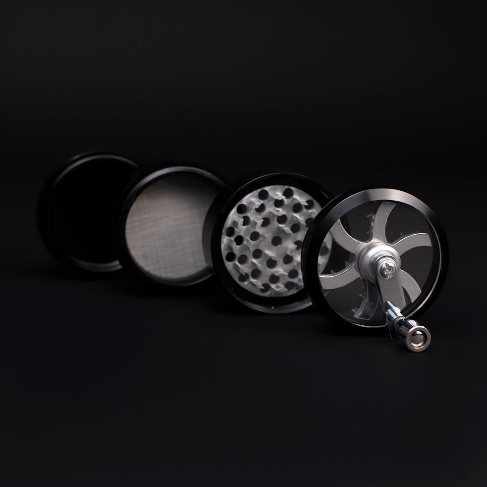 Aluminium Mill Grinder - Black (63mm) Waterfall