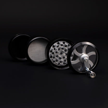 Aluminium Mill Grinder - Black (63mm) Waterfall
