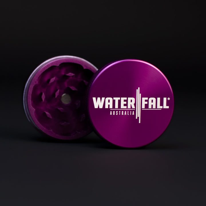Two-Part Aluminium Grinder - Purple (63mm) Waterfall