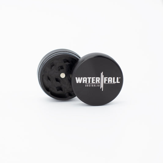 Two-Part Aluminium Grinder - Gloss Black (40mm) Waterfall