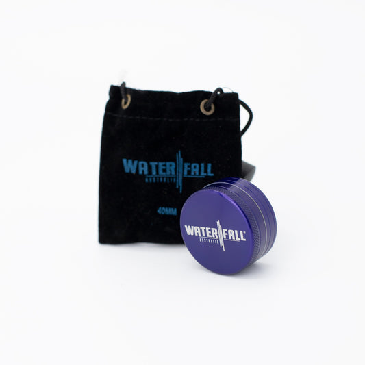 Two-Part Aluminium Grinder - Gloss Blue (40mm) Waterfall