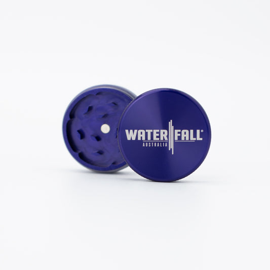 Two-Part Aluminium Grinder - Gloss Blue (40mm) Waterfall