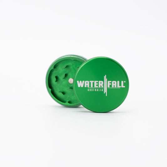 Two-Part Aluminium Grinder - Gloss Green (40mm) Waterfall