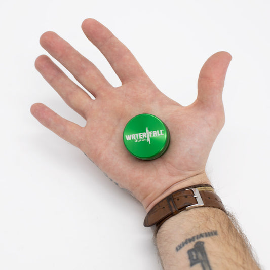 Two-Part Aluminium Grinder - Gloss Green (40mm) Waterfall