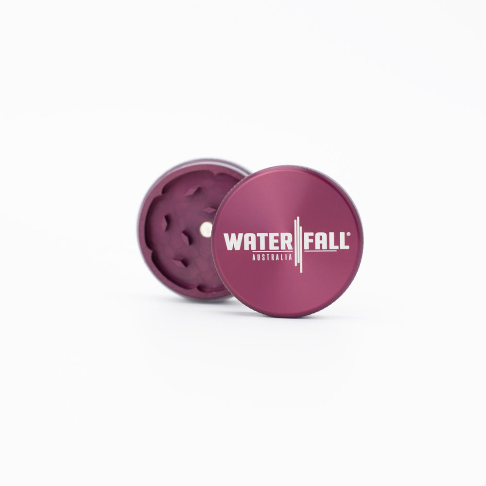 Two-Part Aluminium Grinder - Gloss Purple (40mm) Waterfall