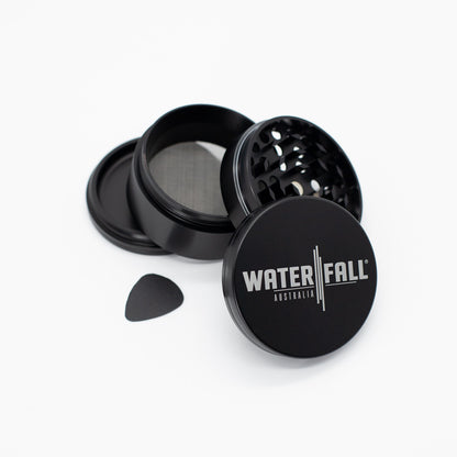 Four-Part Aluminium Grinder - Gloss Black (75mm) Waterfall
