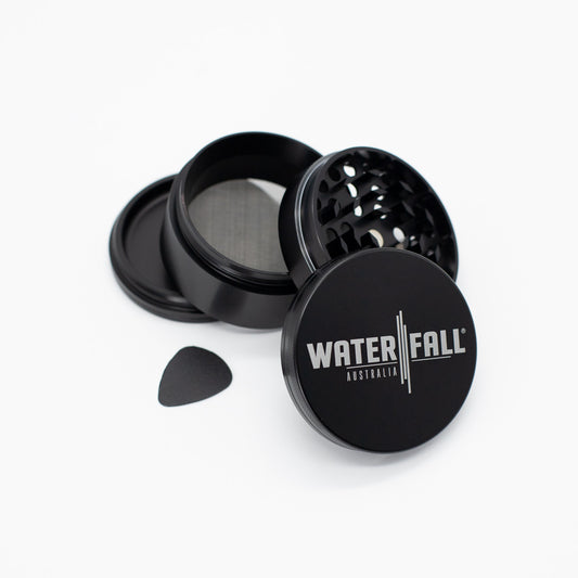 Four-Part Aluminium Grinder - Gloss Black (75mm) Waterfall