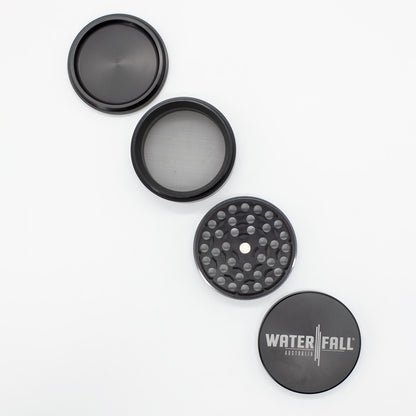 Four-Part Aluminium Grinder - Gloss Black (75mm) Waterfall