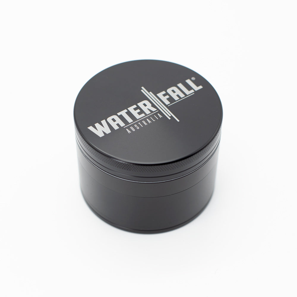 Four-Part Aluminium Grinder - Gloss Black (75mm) Waterfall