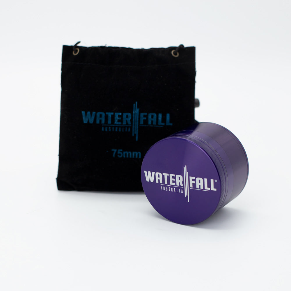 Four-Part Aluminium Grinder - Gloss Blue (75mm) Waterfall