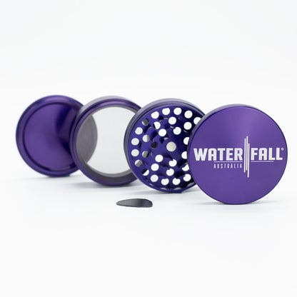 Four-Part Aluminium Grinder - Gloss Blue (75mm) Waterfall